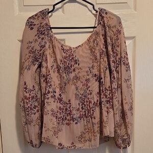 Wilfred Floral Blouse in Blush Pink and Purple